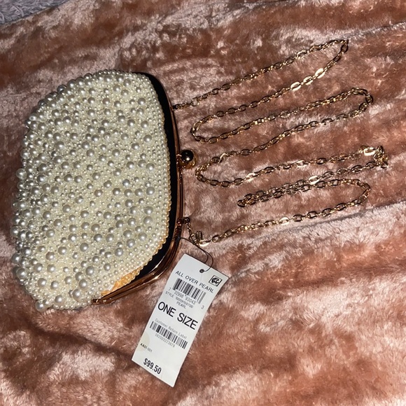 Pearl Embroidered Crossbody Pouch Clutch - Picture 8 of 10